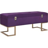 vidaXL Banc avec compartiment de rangement 105 cm Violet Velours