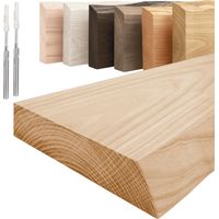 LAMO Manufaktur Étagère murale en bois massif, bord irrégulier, étagère flottante montage INVISIBLE Naturel 80cm, LW-01-A-002-80W