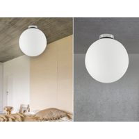 Kleine Deckenleuchte CITY 1 flammig Glaskugel Opal Weiß, Ø 20cm
