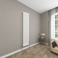 SKY Bathroom 2 Column White 1800x380mm Traditional Cast Iron Style Radiator