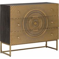 vidaXL Armoire à tiroirs avec tiroir Laiton 75 x 30 x 65 cm