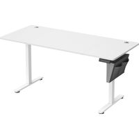 Songmics – Bureau électrique assis-debout réglable en hauteur 70 x 160 cm – 4 hauteurs mémorisables – Cadre en acier – Pochette de rangement – Blanc