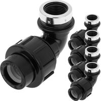PrimeMatik - Pack de 5 unidades terminal de rosca hembra acodada de polietileno 20 mm x 1/2“ para sistema de riego