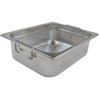 Bac gastronorme perforé GN 1/2 - 100 poignées escamontables en inox REDFOX - GND 1/2-100 U - REDFOX