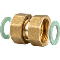 tecuro Verschraubung ÜWM/ÜWM 1 x 1 Zoll DN 25 - flachdichtend - MS blank CW617N