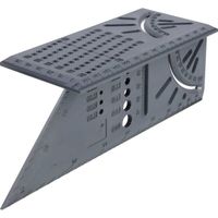 3D-Gehrungswinkel – Markiert Winkel von 45° bis 90° – 150 x 275 x 66 mm – Robuster 3D-Gehrungswinkel aus anthrazitfarbenem Kunststoff