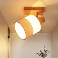 GBLY Spot al soffitto LED 1 fiamma Lampada per corridoio - Lampada al soffitto in legno Lampada al soffitto Culotto E14 Vintage Orientabile 350° Spot al soffitto retrò Proiettore Spot murale Camera da