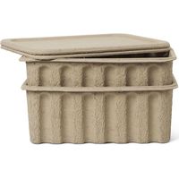ferm-living Cajas de almacenamiento decorativas beige pack de 2