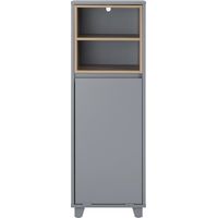 SoBuy Mobiletto da bagno con cesto portabiancheria Mobiletto salvaspazio Cassettiera Bagno 35x30x105cm Grigio BZR146-DG