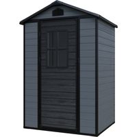 casetta da giardino domus "leonor 4x3" in resina grigio con porta battente singola 129x106x198 cm