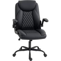 Chaise de bureau ergonomique noire, accoudoirs relevables, fonction bascule, confort bureau télétravail