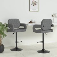 Barhocker 2 Stk. Hellgrau Stoff vidaXL