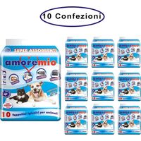 Amore mio tappetini igienici per cani cm 60x60 basic con polimeri 10 confezioni da 10 tappetini