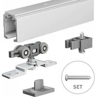 Kit de rail pour porte coulissante 155 cm – Aluminium anodisé – Capacité 60 kg – Pour portes de 71 à 90 cm – Omge