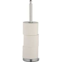 axentia Porte-Papier Toilette sur Pied en Acier Chrome Hauteur 51,5 cm, Porte 4 Rouleaux de Papier Hygienique de Rechange, Porte Essuie-Tout Cuisine, Support Papier WC Argente