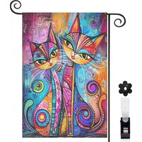 Drapeau de jardin Bienvenue en tissu polyester durable 30 x 45 cm double face décoration intérieure