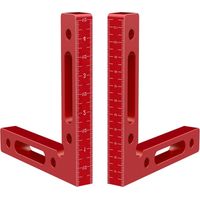 2 Stück Aluminium-90-Grad-Positionierungswinkel, 12 cm x 12 cm, rechtwinkliger Clip für die Holzbearbeitung, Holzbearbeitungswerkzeuge für Bilderrahmen, quadratische Verbindung, Schrankschublade