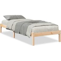 Cadre de lit extra long sans matelas 80x210 cm bois massif pin