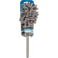 TURBOCAR - Spolverino telescopico per auto - Lunghezza piegata: 27 cm - Lunghezza da aperto: 76 cm - Colore: Grigio - Testa in ciniglia Microfibre - Flessibile, rimovibile e lavabile - Testa 100%