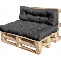 Gesteppte Gartenkissen für Europaletten 120x40 dunkelgrau Oxford