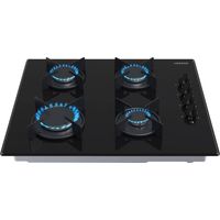 Arebos – Plaque de cuisson à gaz 4 feux en verre trempé – Brûleur rapide 2400W – Compatible gaz naturel et propane – Sécurité d'allumage intégrée
