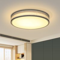 GBLY Deckenlampe LED Deckenleuchte Wohnzimmer - Rund Modern Stoff Schlafzimmerlampe 12W 3000K Warmweiß Wohnzimmerlampe mit Stoffschirm Grau Schlafzimmer Modern Schirm Küchenlampe für Küche Flur Ø30CM