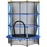 Tappeto elastico bambini rete sicurezza pali imbottiti Ø140 x 190 cm bleu
