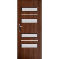 Porte d'intérieur vitrée DINGO noyer en plusieurs dimensions - Poussant: Droit - Largeur porte: 80 cm