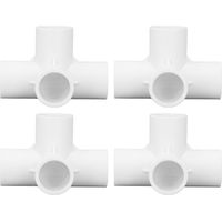 Lot de 10 raccords coudés en PVC à 4 voies, sortie 25 mm, pour le raccordement de meubles blancs.
