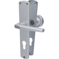 Alpertec PZ-Langschildgarnitur Phil Drücker/Knopf silber abgerundet Beschläge