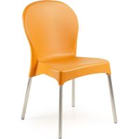 Sedia da Esterno Linder, una Sedia, Impilabile Made in Italy, Peso Supportato 120 kg, Arancione