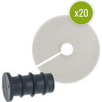 Lot de 10 BOUCHON DE FIN DE LIGNE 16mm et 10 COUVERCLE POT PANIER 9cm