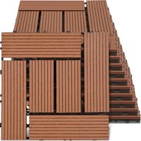 TolleTour 33 baldosas de terraza de 3 m², 30 x 30 cm, con clip, para suelo exterior de patio y jardín, color marrón
