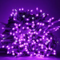 Chaine de chaine Koem 10 me'tres se'rie 100 lumie'res de Noel avec LED Maxi Violet avec Flash Ice White intermittent pour une utilisation professionnelle en inte'rieur et en exte'rieur IP65 Porpora 10