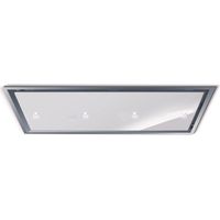 HOTTE GEA FLAT cm. 120X60 - Acier inoxydable/ verre blanc spot light - 800 m3/h