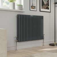 Warmehaus Traditional Triple Column Anthracite Radiator Cast Iron Style Radiators 600x832mm