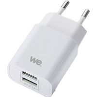 Chargeur secteur 2 Ports USB-A 10W - Blanc