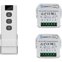 2 Commutateurs SomLife de volet et rideau Wifi Rf Tuya Smart Life Module pour volet roulant 433 mhz et Télécommande