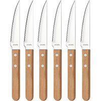 Coffret Couteaux Steak Pizza Bois Amefa 6 Couteaux Steak/pizza, Support Magnétique En Bois - Amefa
