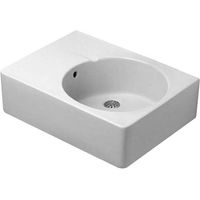 Lavabo universal SCOLA con rebosadero, plataforma para grifería, lavabo 615 x 460 mm derecha, DURAVIT blanco