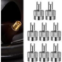 8-Pack Nickel-Plated Brass Valve Stem Caps, Slot-Head Tyre Valve Dust Caps with Removal Key, Universal Fit for Cars, Motorcycles, Trucks & Bicycles