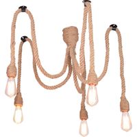 Suspension araignée Polux Rope crème 5xE27 sisal 120cm
