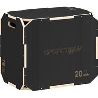 Boîte pliométrique 3 en 1 en bois pour entraînement au saut antidérapant et sans coins noir