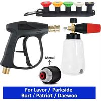 Kit de cañón de espuma y pistola de lavadora de alta presión, conexión rápida de 1/4" con adaptador M22-14 para lavadora Karcher K/Nilfisk/Bosch(B)