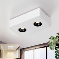 GBLY Spots de plafond LED Plafonnier apparent - 14W Spot apparent blanc Spot apparent avec 2 flammes blanc chaud Spot de plafond angulaire Moderne Spot plat pour cuisine salon salle à manger bureau
