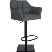 Taburete de bar Damaso con tapizado de fieltro Gris Negro