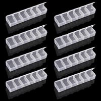 Pack 6 Grids Jewelry Dividers Box Organizer Clear Plastic Bead Case Storage Container for Beads, Jewelry, Nail Art, Small Items Craft Findings 13x3.3x1cm