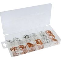 Juego de 100 piezas de arandelas de cobre y aluminio de 10 a 18 mm