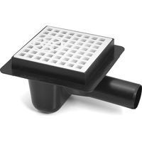 Drain de sol plastique d'égout grille blanche de motif carré diamètre tuyau 50mm