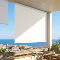 Tenda a rullo per esterni 2,4 x 1,6 m, tenda oscurante verticale, schermo per la privacy retrattile, impermeabile, protezione UV30+, crema